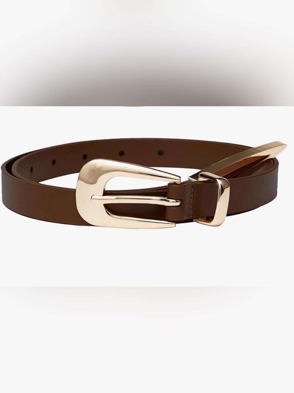 Genuine Leather Dark Brown thin Belt for Women